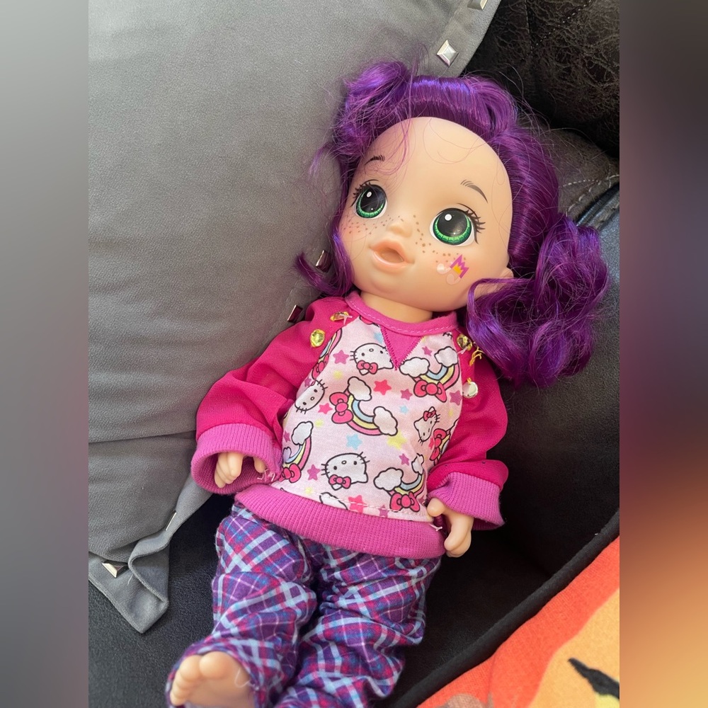 Purple-Haired Doll with Pink Outfit